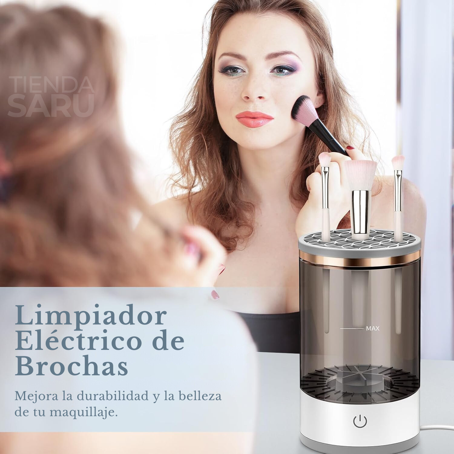 DivineBrush™ - Limpiador Eléctrico de Brochas de Maquillaje - Limpia hasta 6 Brochas a la vez
