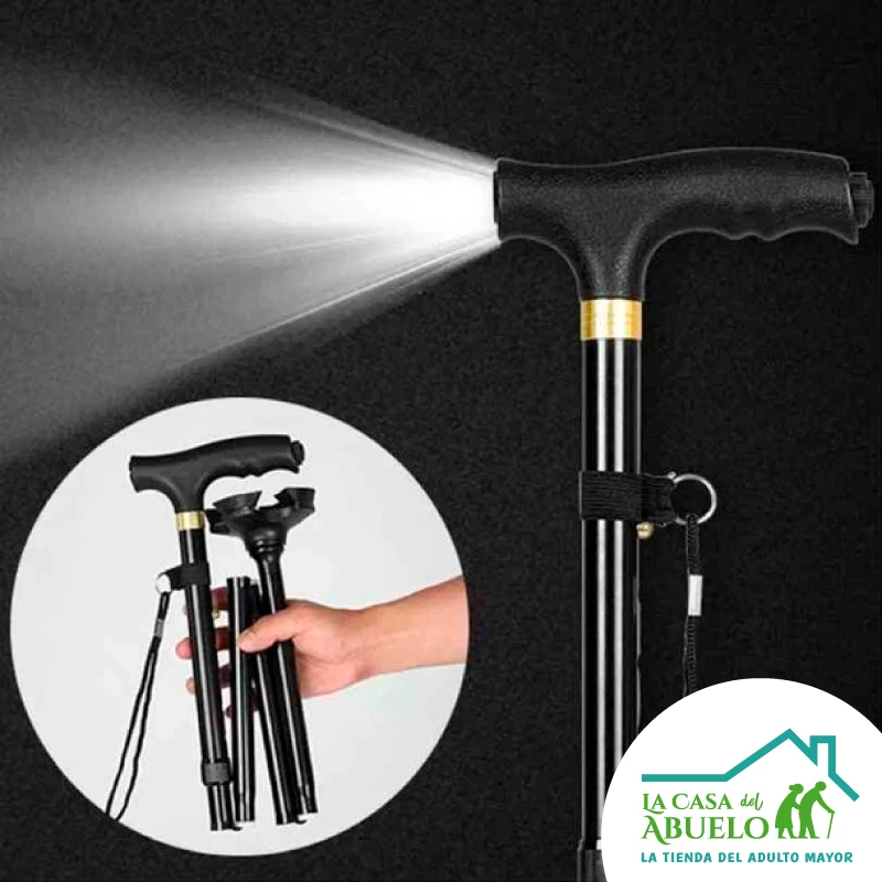 Bastón Ortopédico Plegable + Luz Led